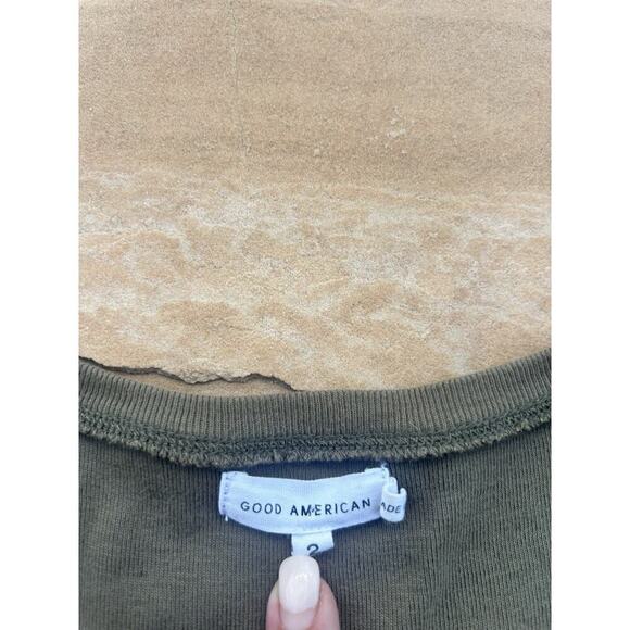 Good American Ruched Sides Tank Dress Green M - Picture 2 of 4